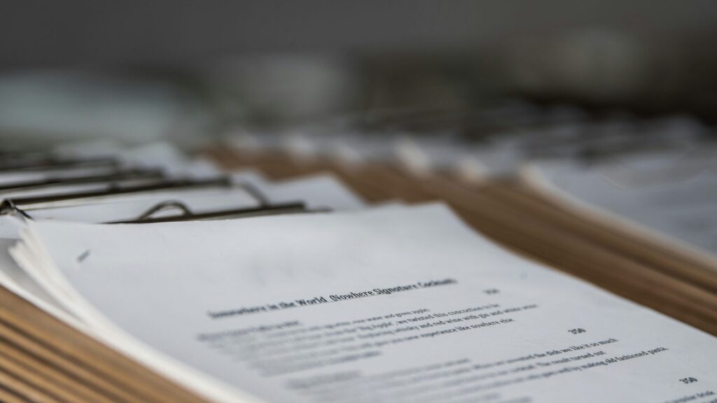 documents on a table